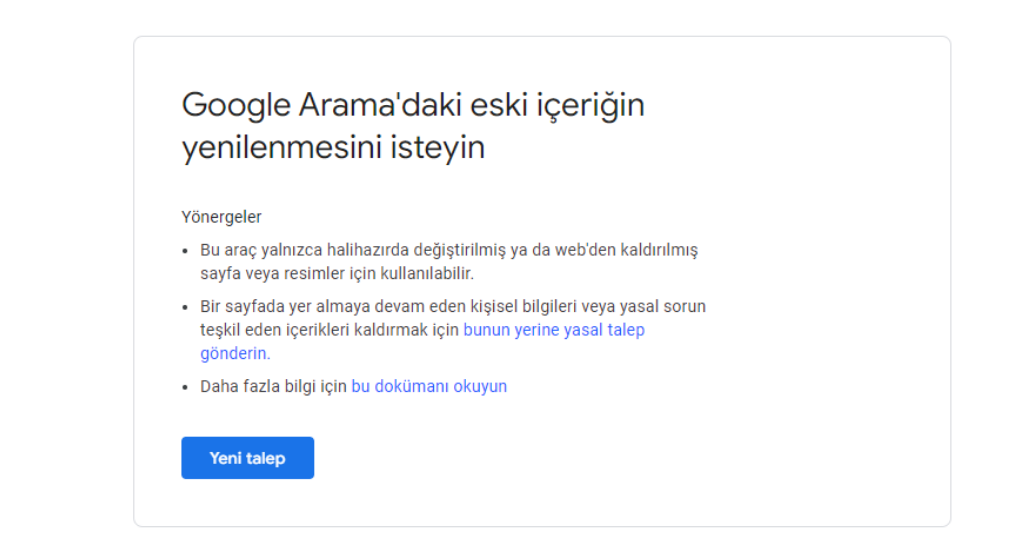 google istenmeyen görselleri kaldırma